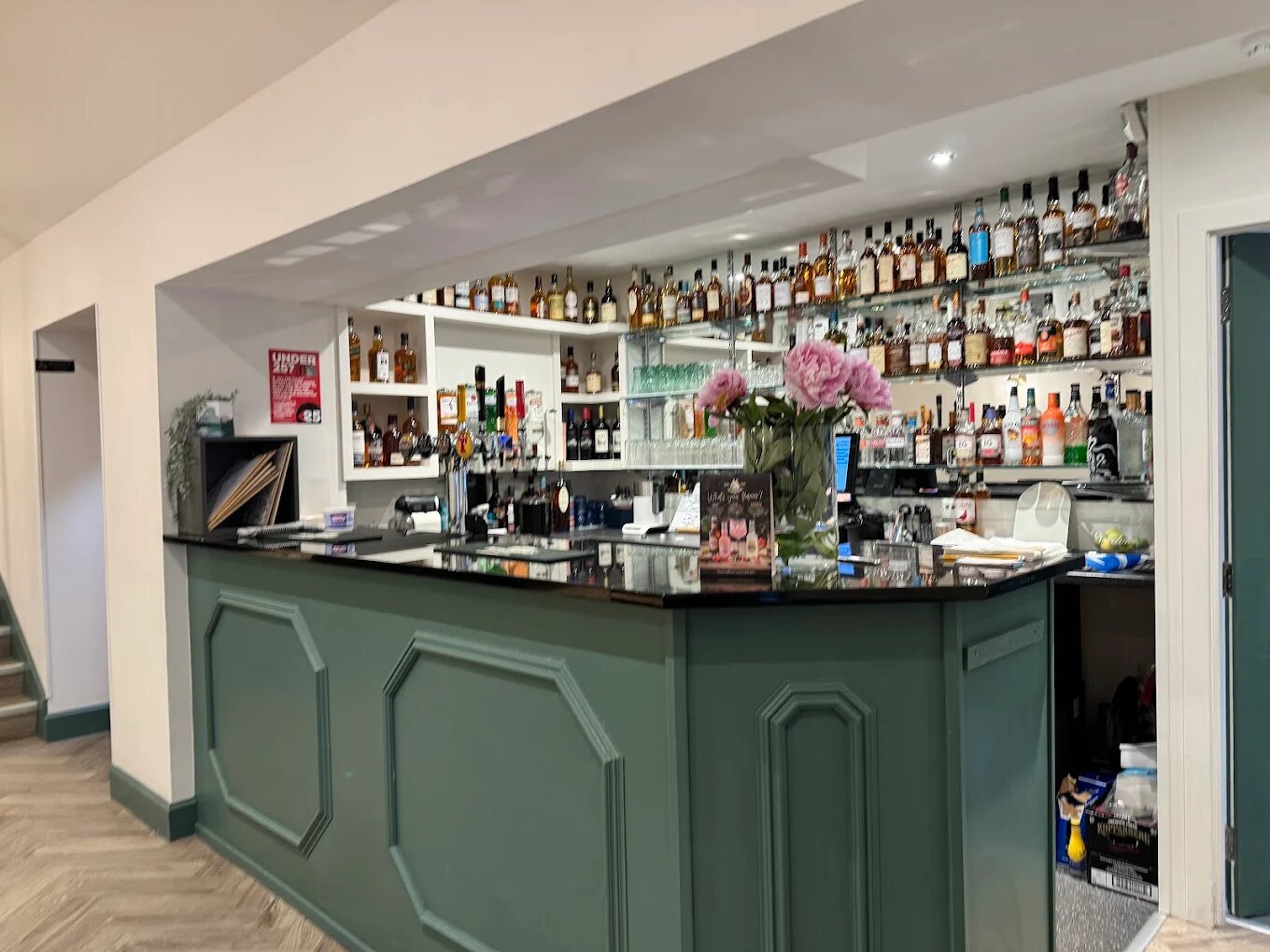 The Stillman backbar with spirits and fixtures